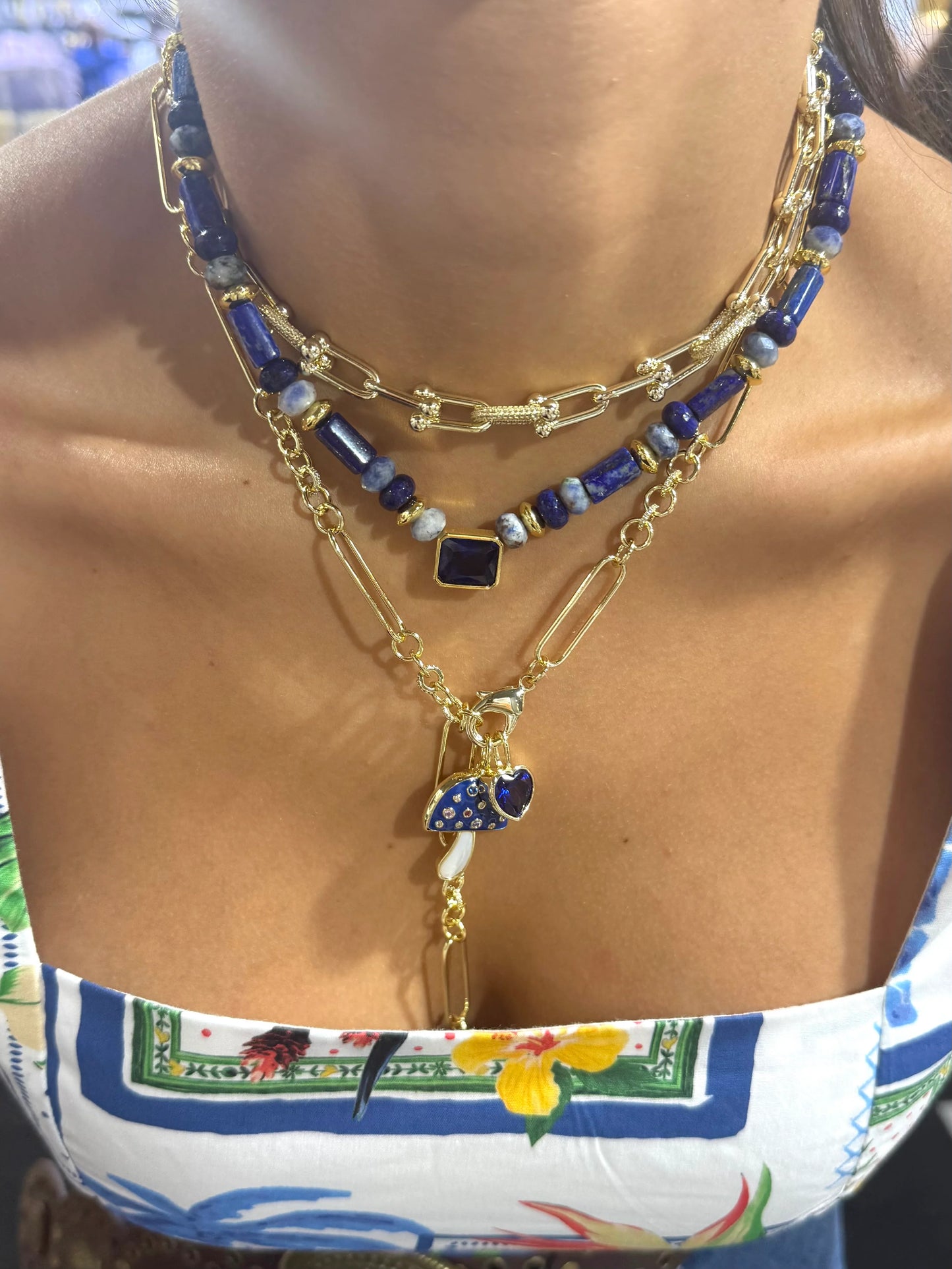 Coastal Lapis Stone Necklace