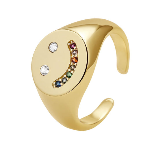 Happy Face Adjustable Ring