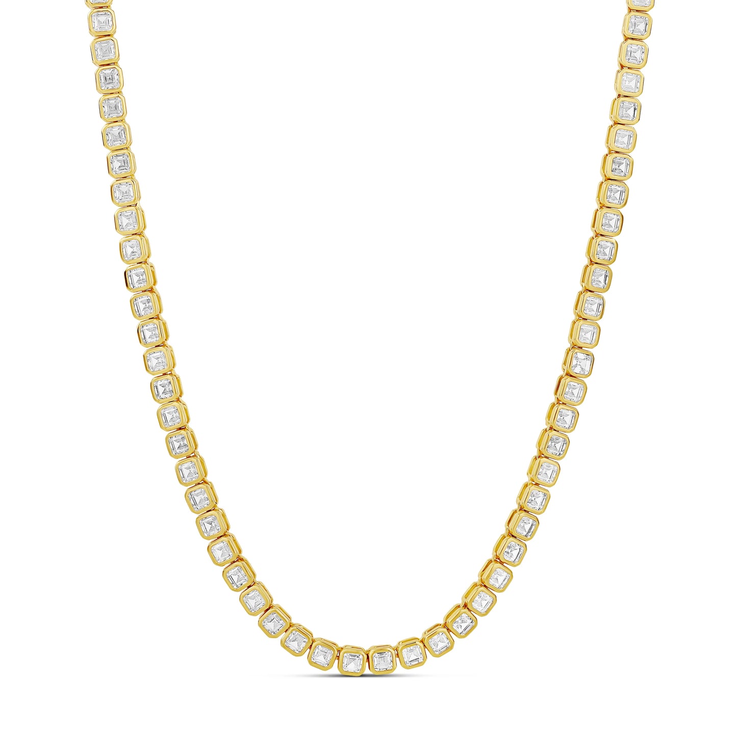 4mm - Bezel Square Tennis Necklace