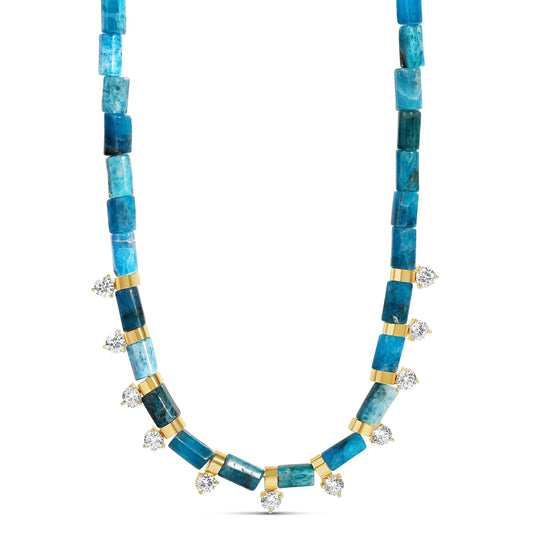 Aqua Jade Spike Necklace