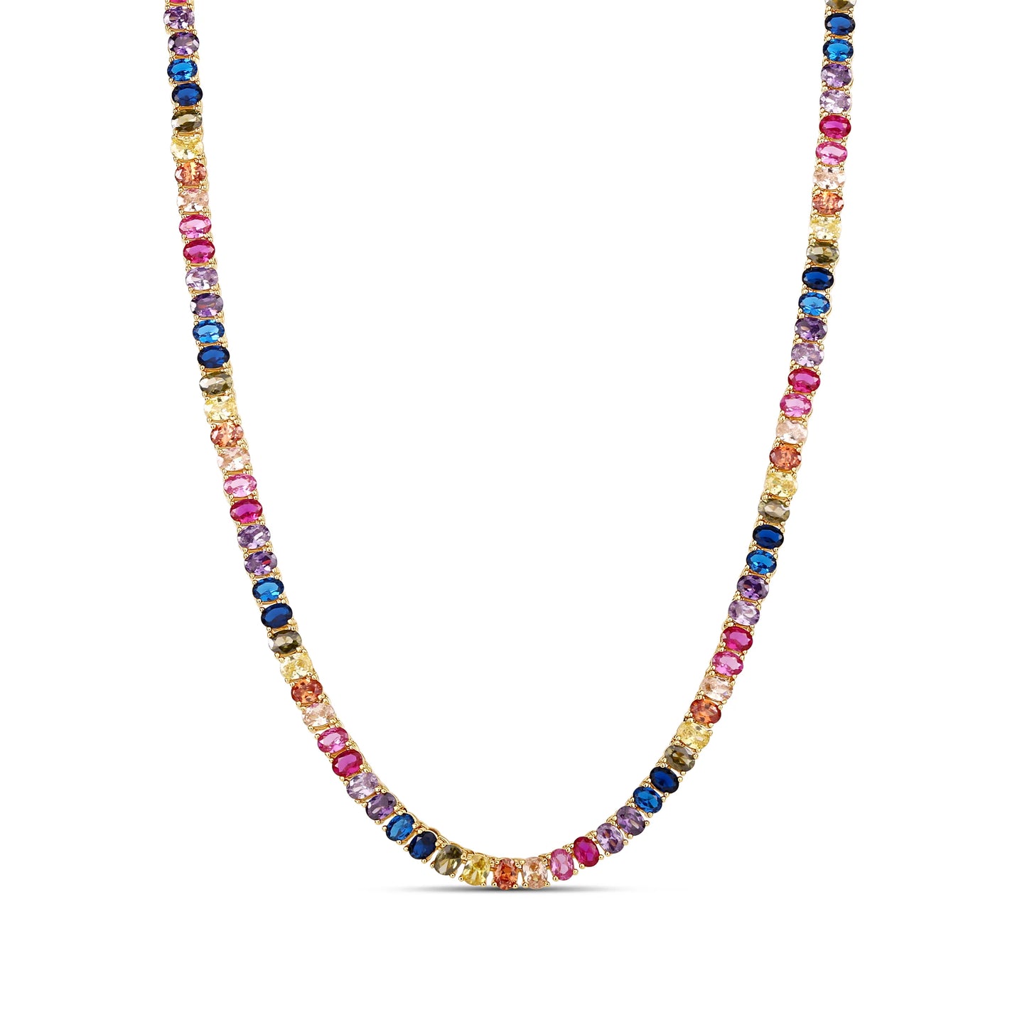 Collar de tenis ovalado arcoíris