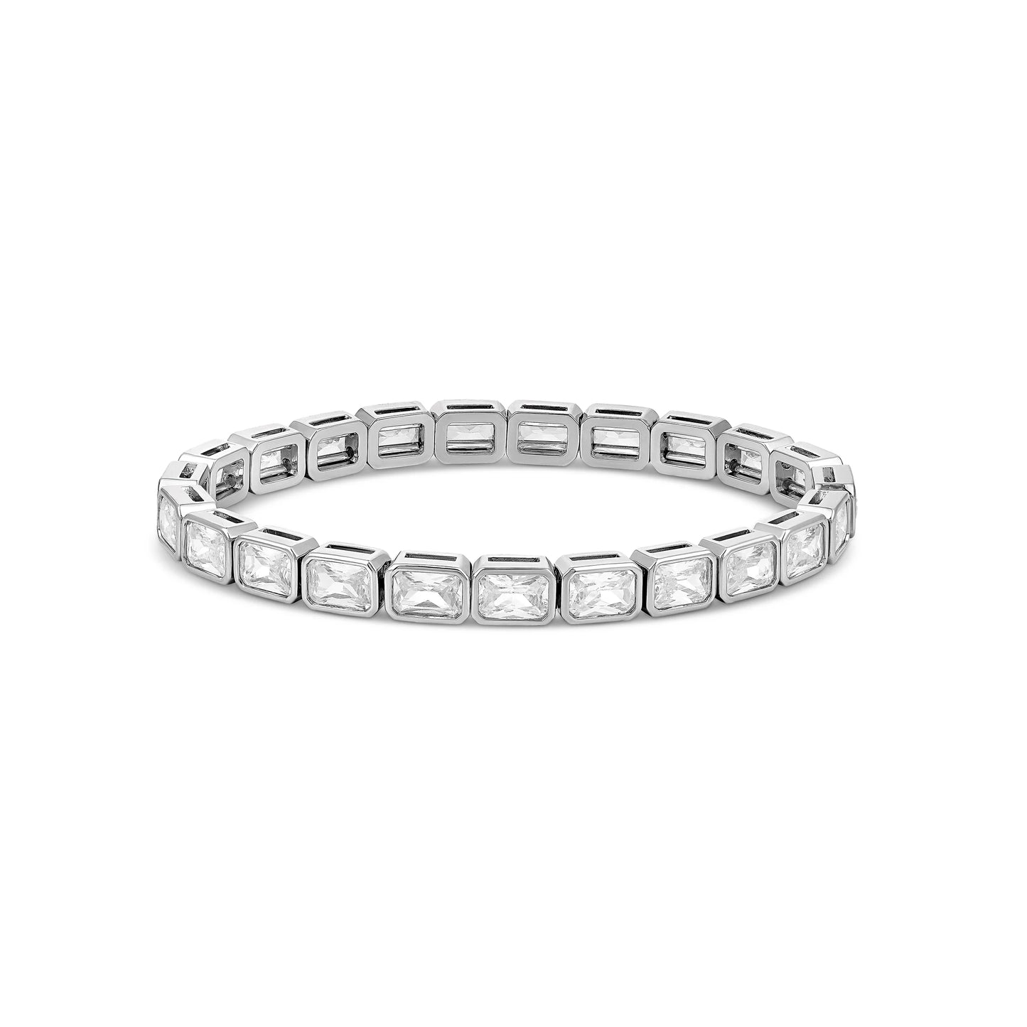 Side On Side Baguette Stretchy Bracelet