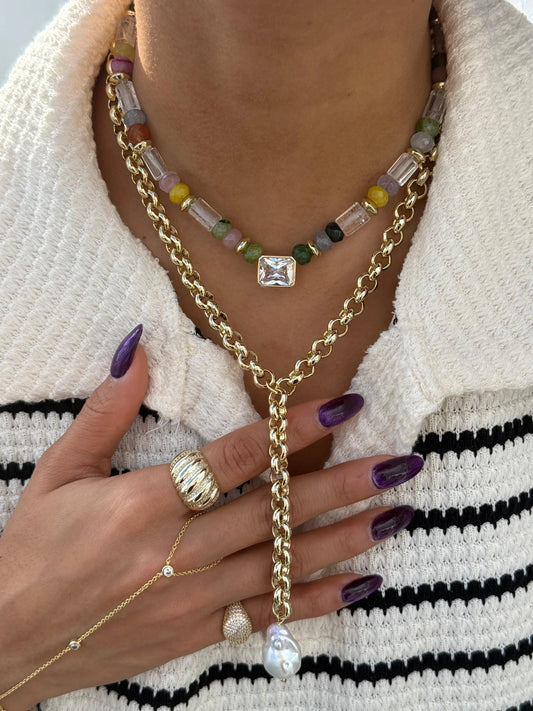 Pearl Cascade Y-Necklace