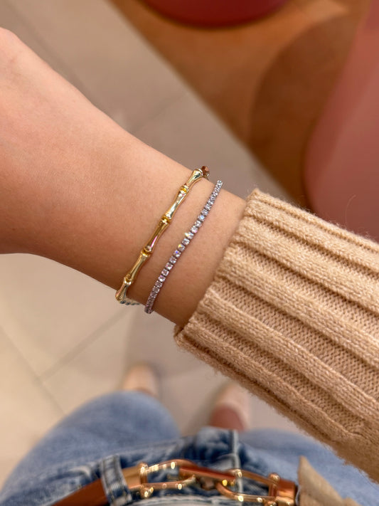 Pulsera de bambú dorado
