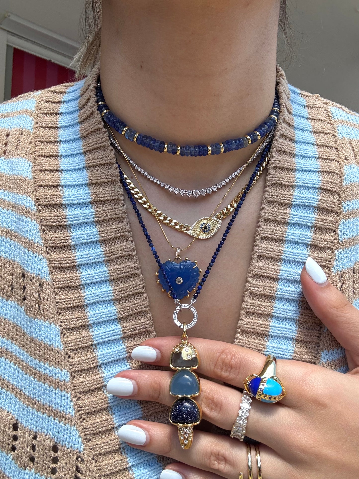 Collar cubano con ojo estriado