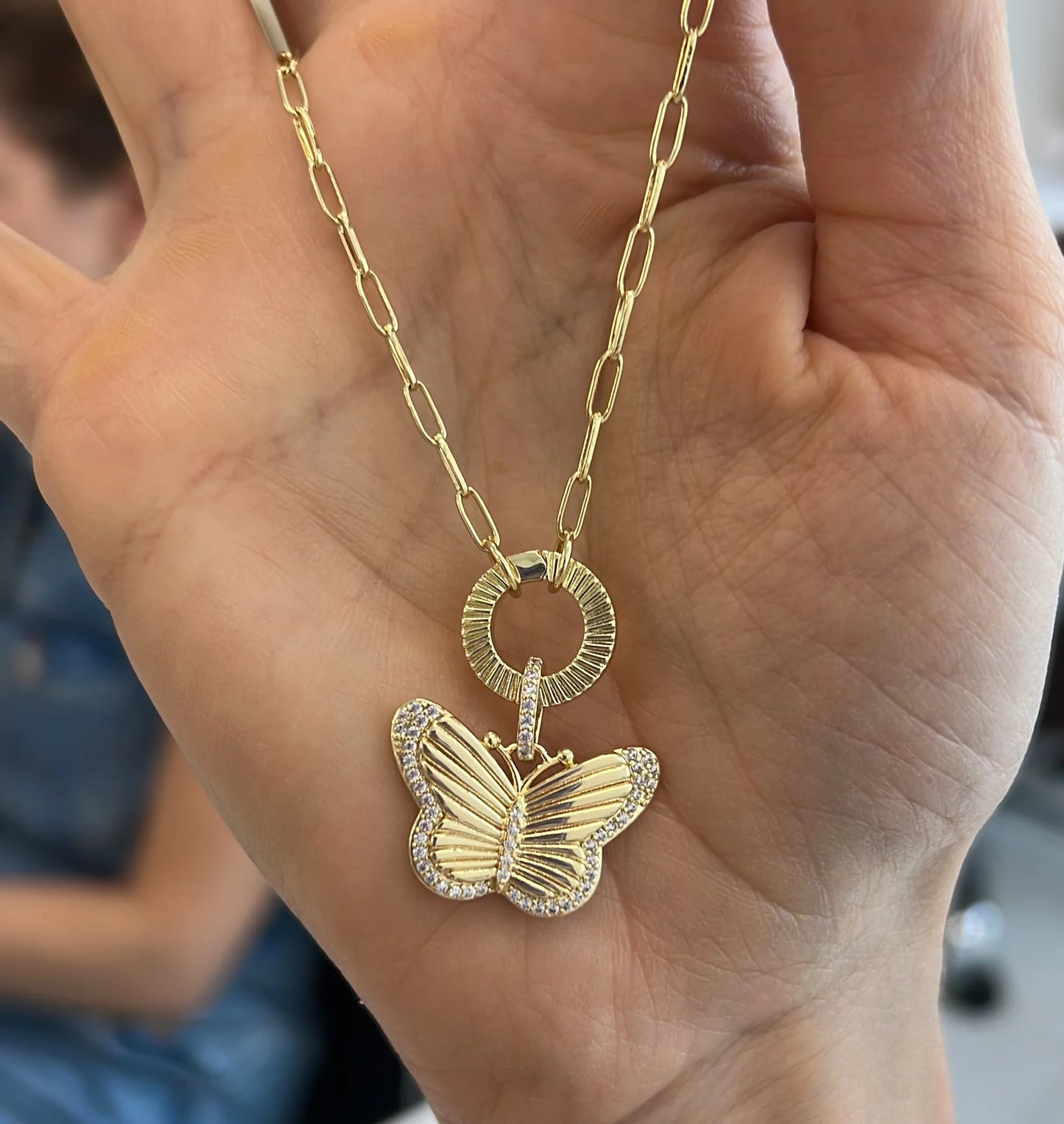 Fluted Butterfly Charm