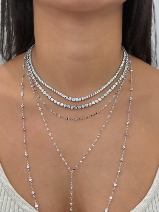 NEW 4mm Graduated Riviera Tennis Necklace