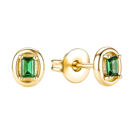 Mini pendientes de bisel ovalado