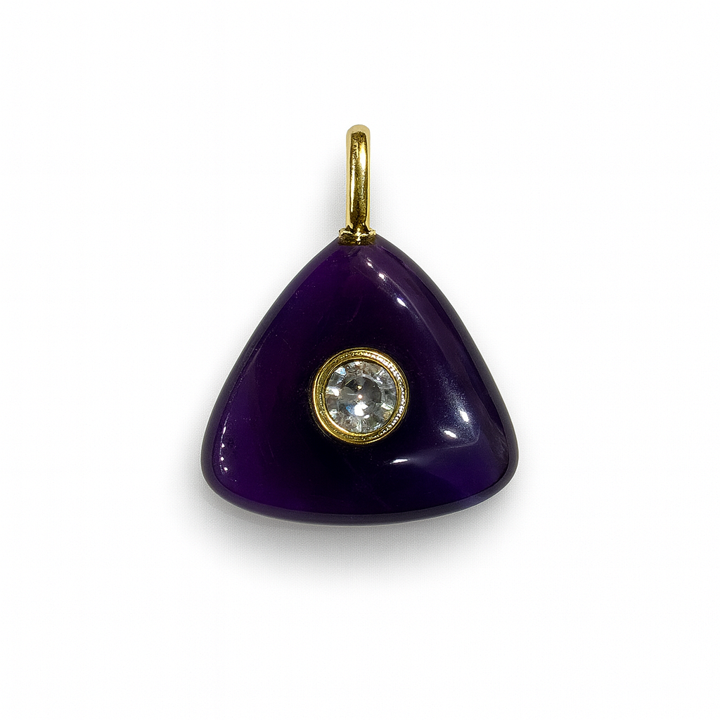 Amethyst or Lapis Trigon Shape Charm