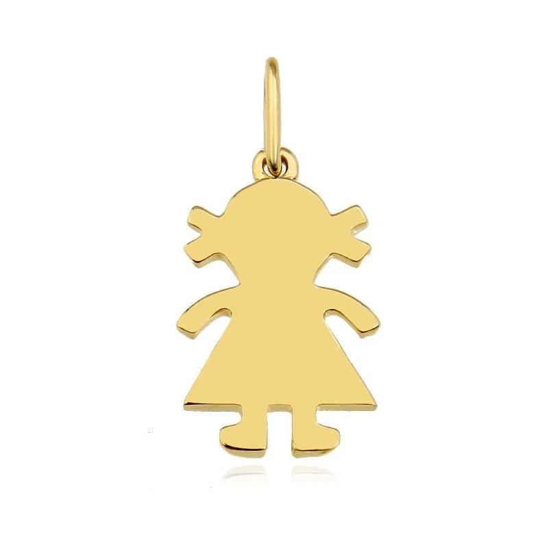 Charm de niña en oro de 14 quilates