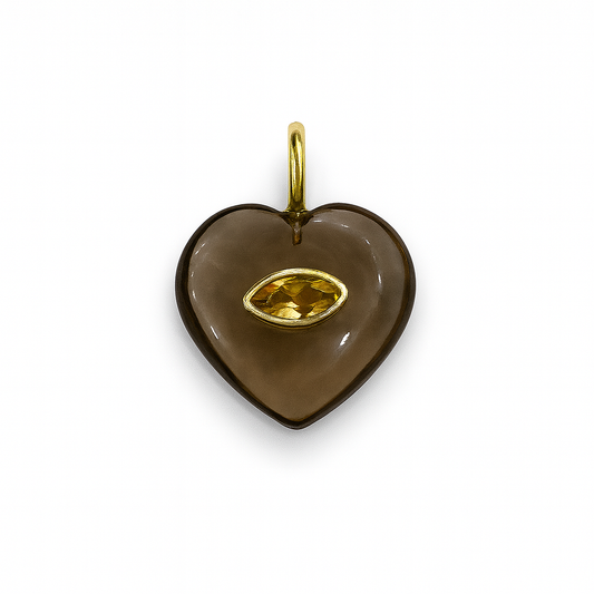 Natural Stone Small Heart & Marquise Charm