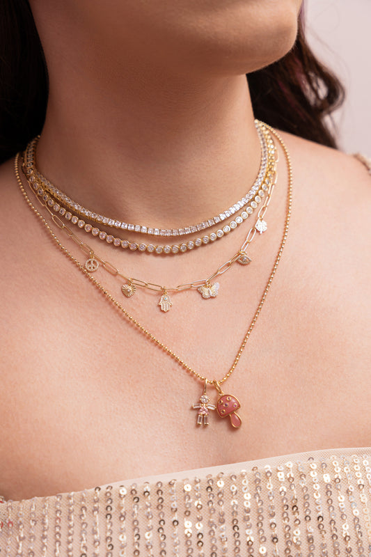 4mm - Round Bezel Tennis Necklace