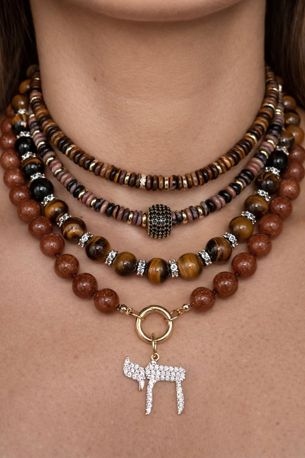 Mocha Push Clasp Necklace