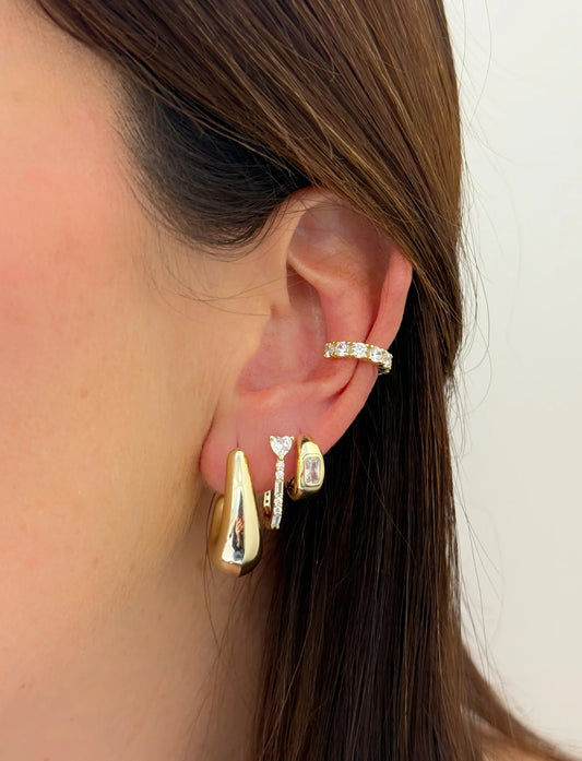 Cz Stone Dome Huggies