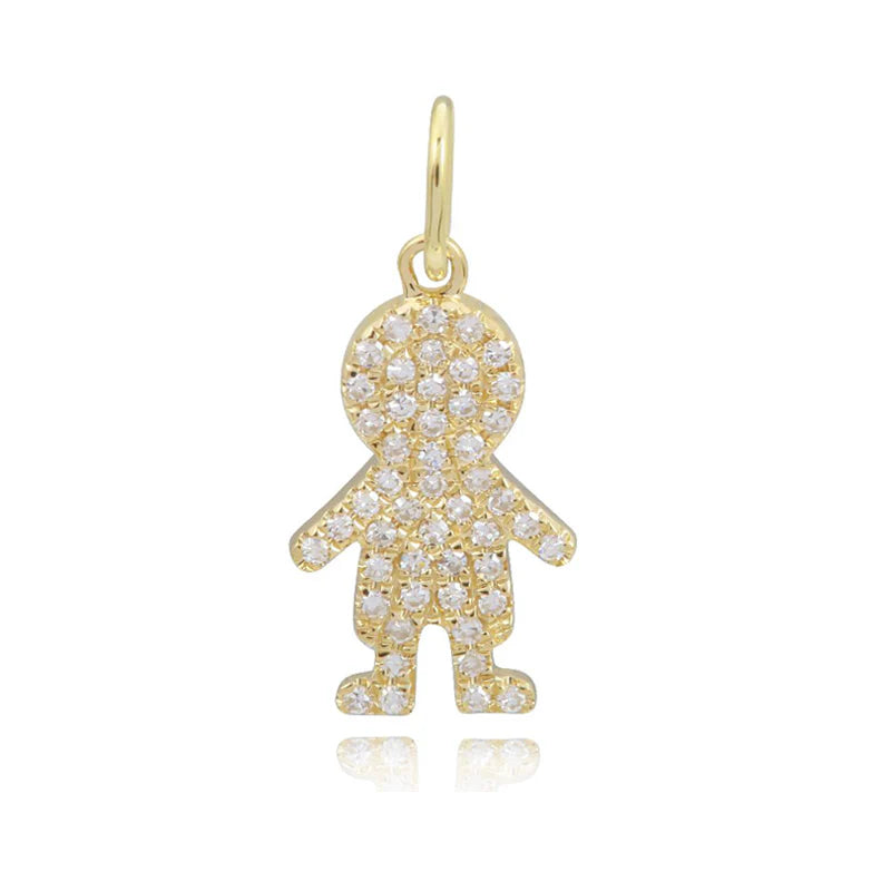 Dije de niño o niña con diamantes en oro de 14 quilates
