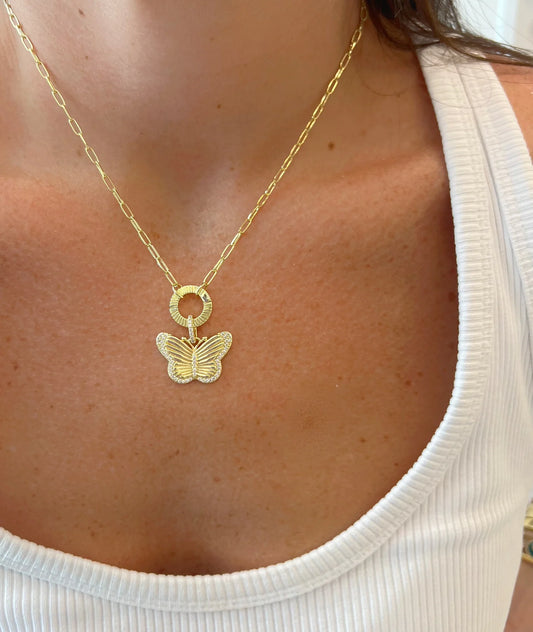 Fluted Butterfly Charm
