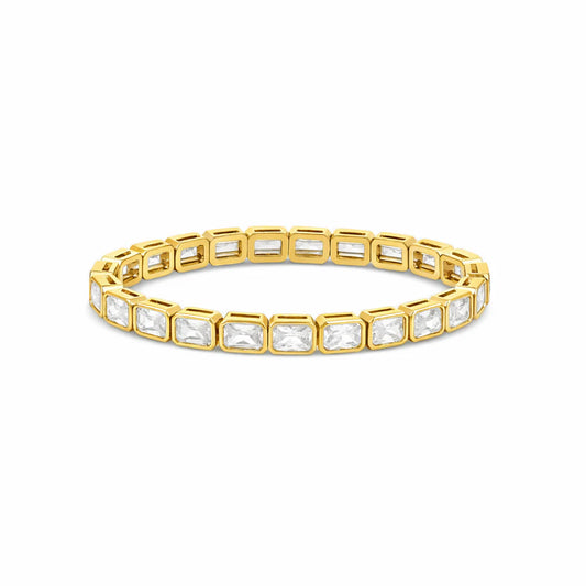 Side On Side Baguette Stretchy Bracelet