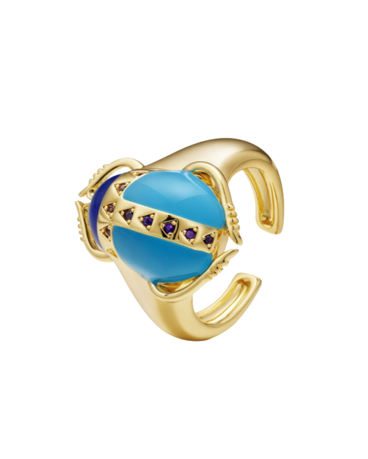 Enamel Scarab Ring