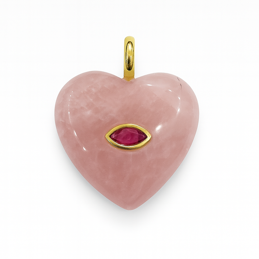 Natural Stone Big Heart Charm