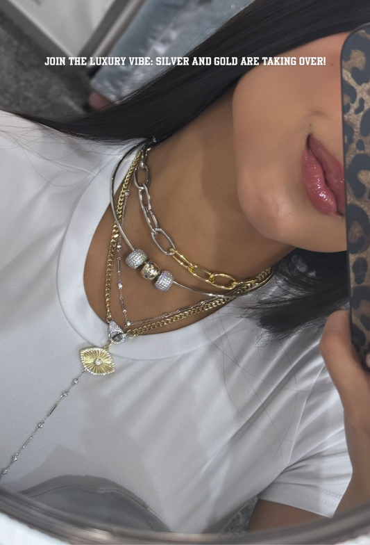 Two Tone Chunky Link Round Chain