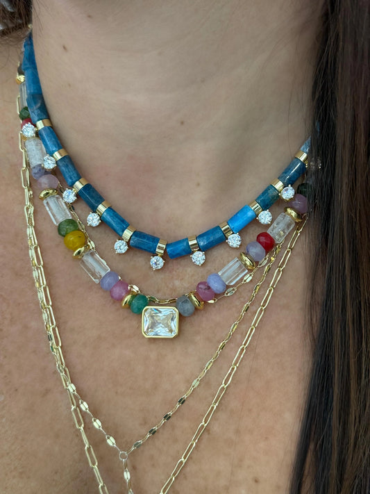Confetti Gem Stone Necklace