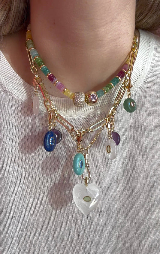 Amethyst or Lapis Trigon Shape Charm