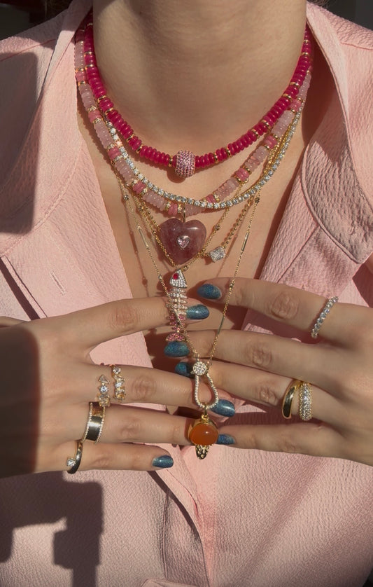 Pavé Hook Bar Chain Necklace