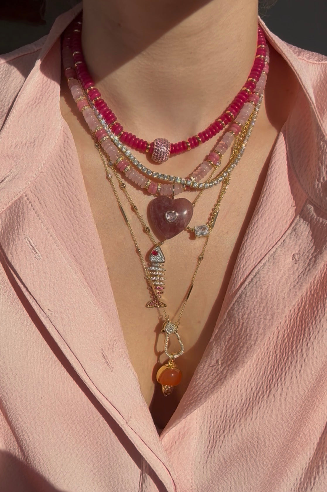 Pavé Hook Bar Chain Necklace