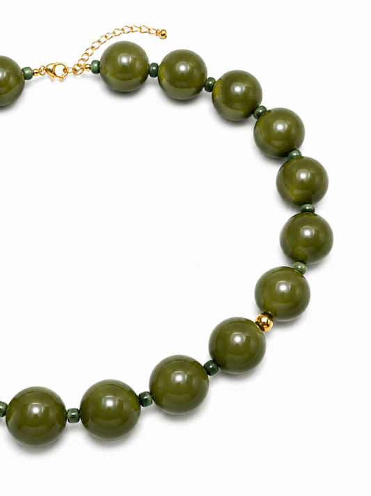 Olive Beaded Necklace 🫒