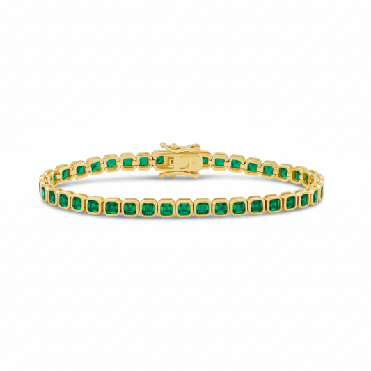 Pulsera tenis cuadrado de color 4mm