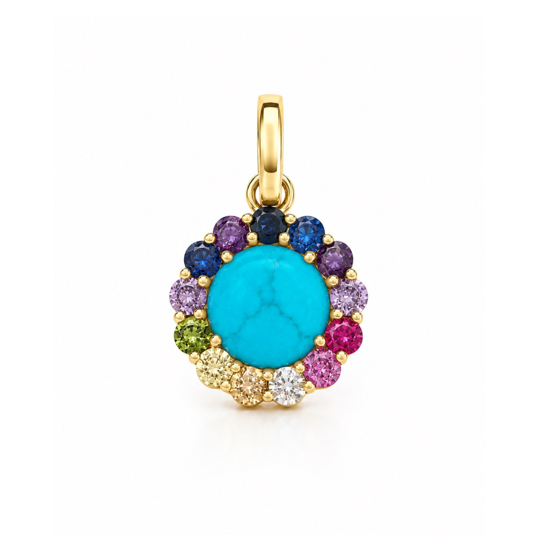 Natural Stone Rainbow Orbit Charm