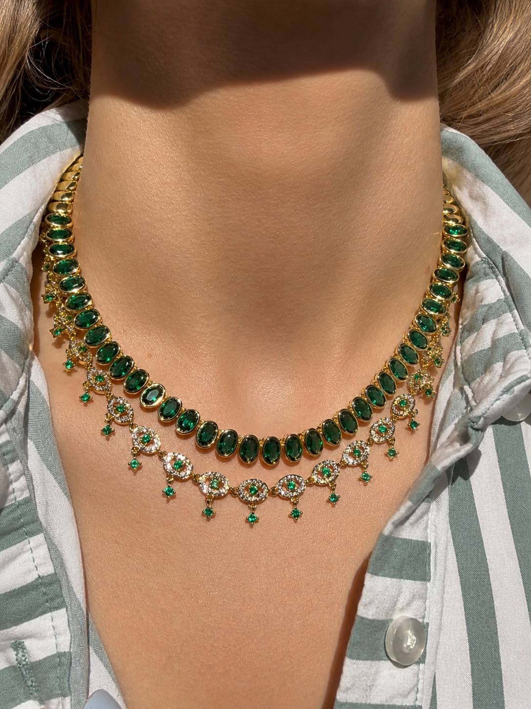 Vivianne Oval Bezel Tennis Necklace
