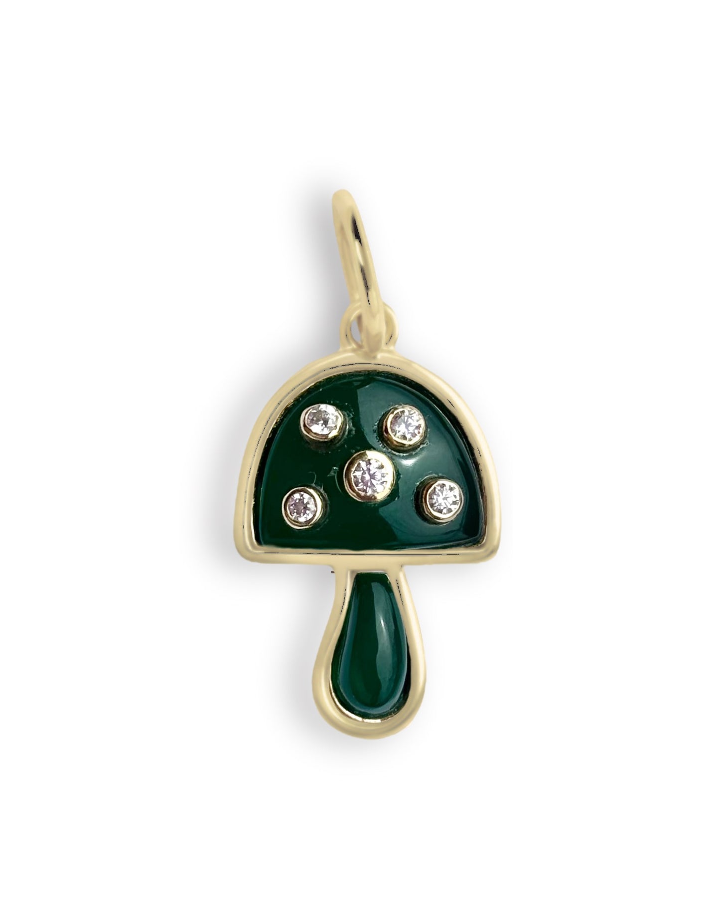 Mini Charm de Hongo - Cuarzo Verde