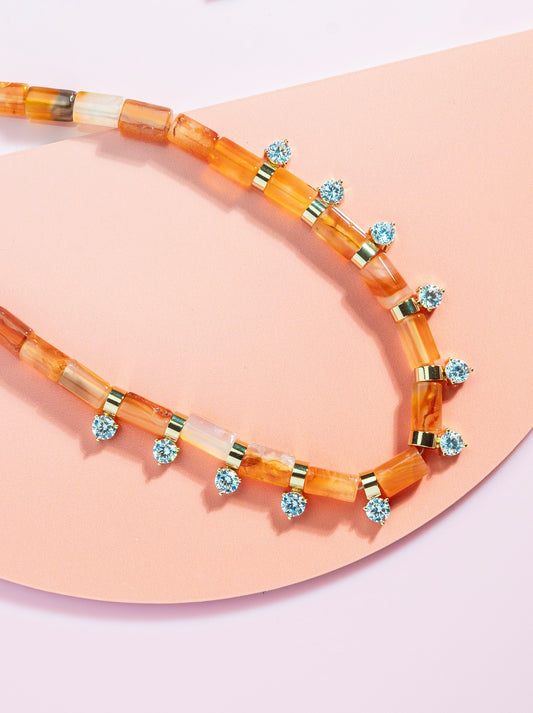 Amber Jade Spike Necklace