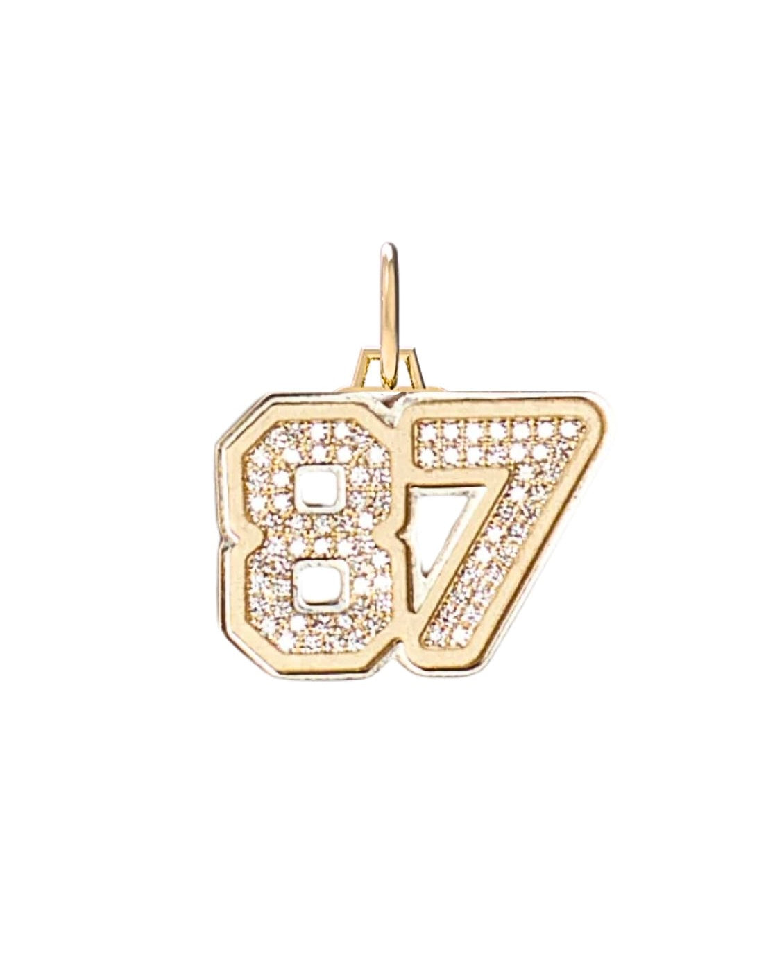 Collar con nombre grande en degradé en oro de 14 k