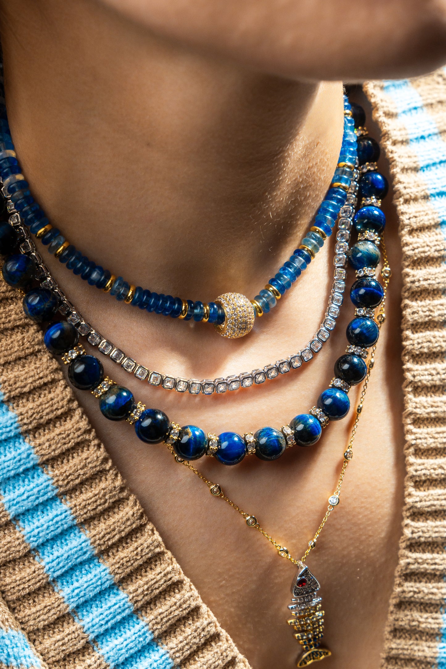 Collar de Bolas ojo de Tigre