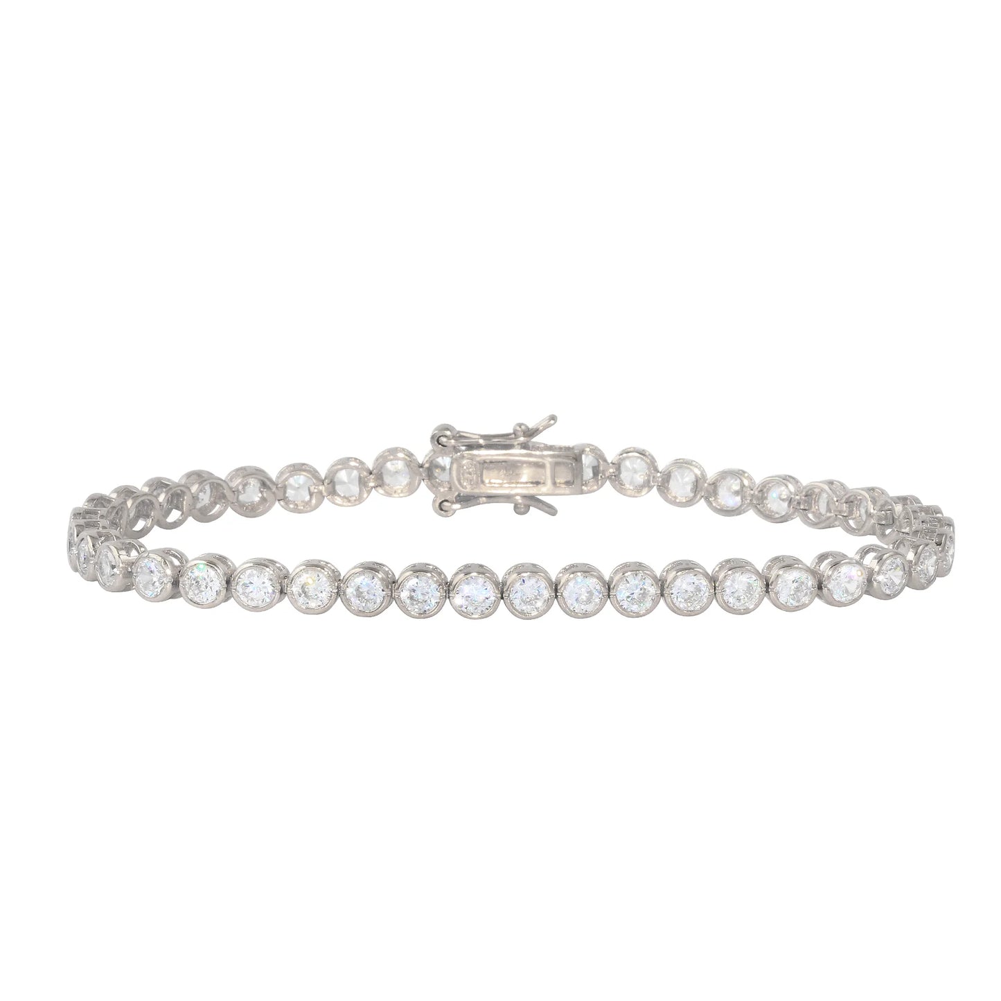 Pulsera de tenis con bisel redondo de 3 mm