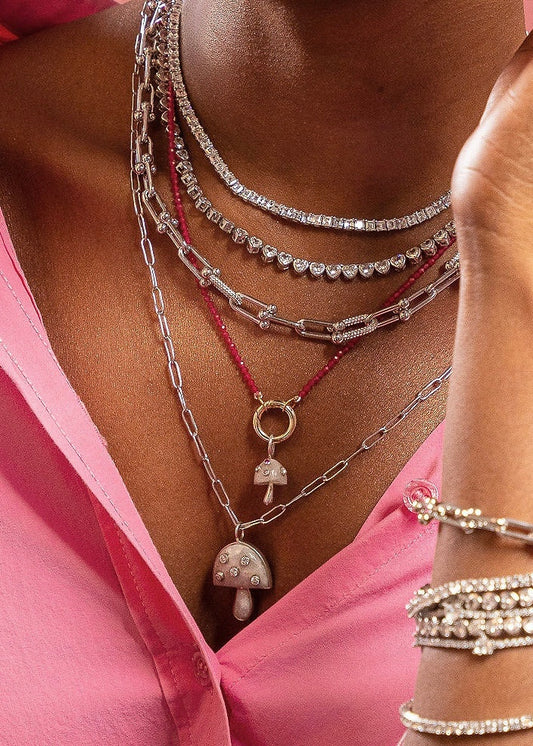 Mini Natural Stone Clasp Necklace