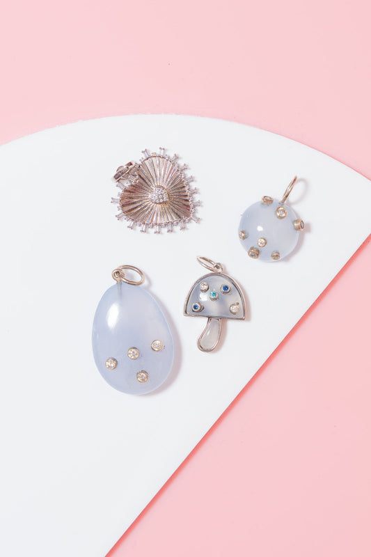 Chalcedony Stone Sphere Charm