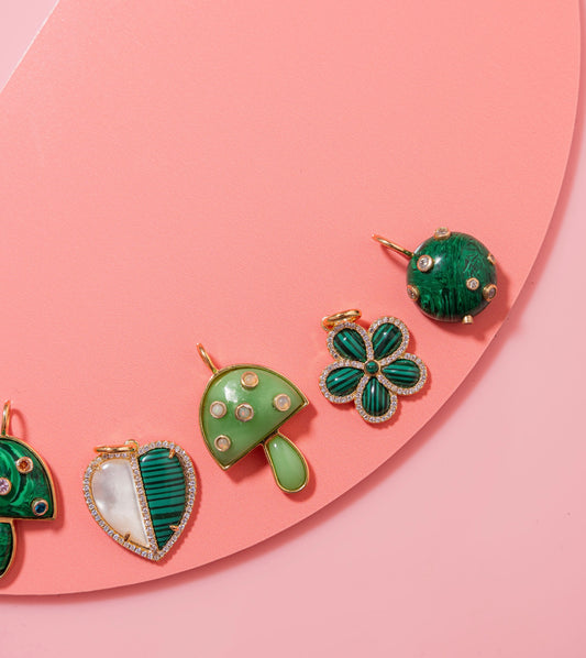 Dije esfera de malaquita