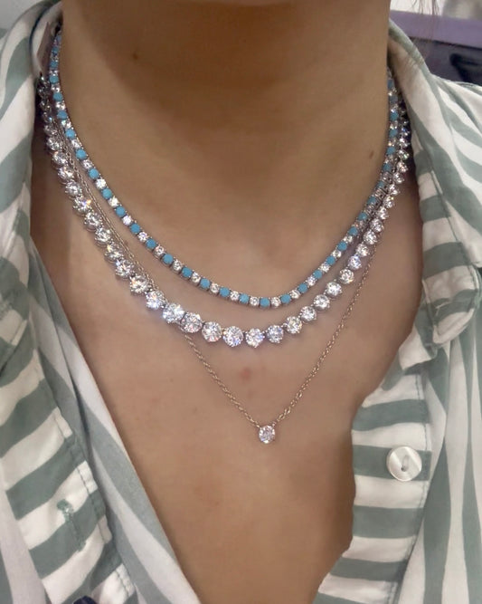 Turquoise & Clear Tennis Choker