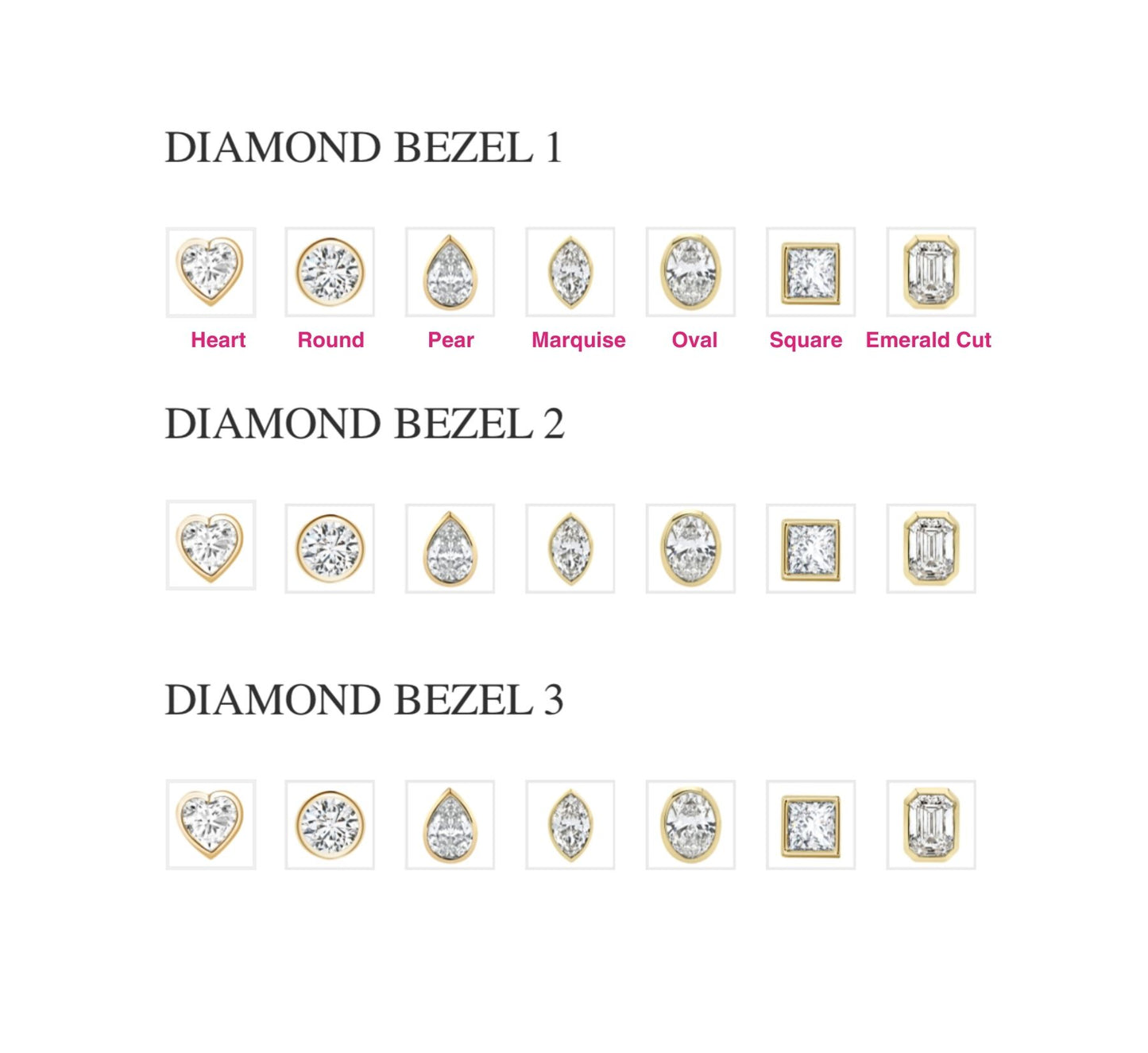 Cadena de mano con diamantes en bisel y tres diamantes en oro de 14 k