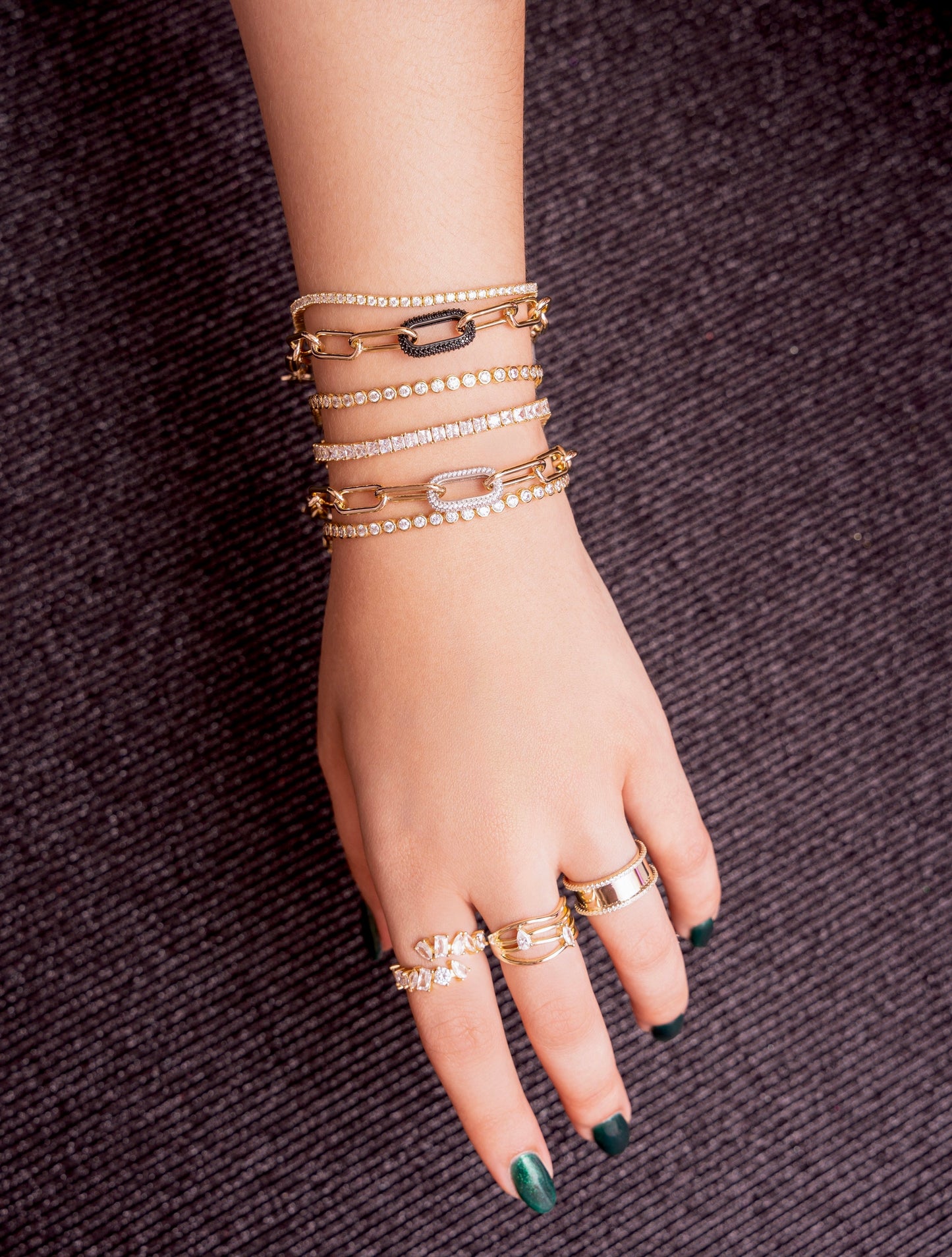 Pavé Link Paperclip Bracelet