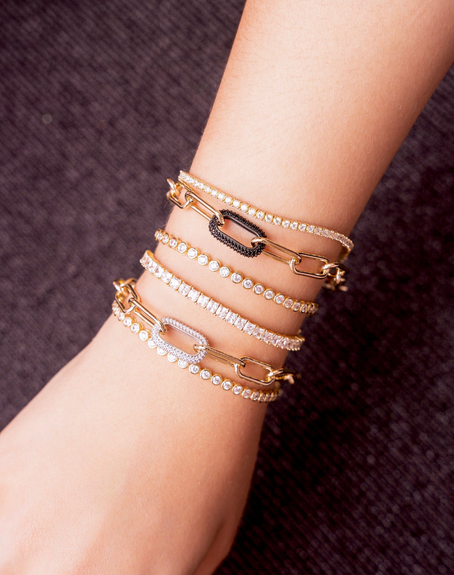 Pavé Link Paperclip Bracelet