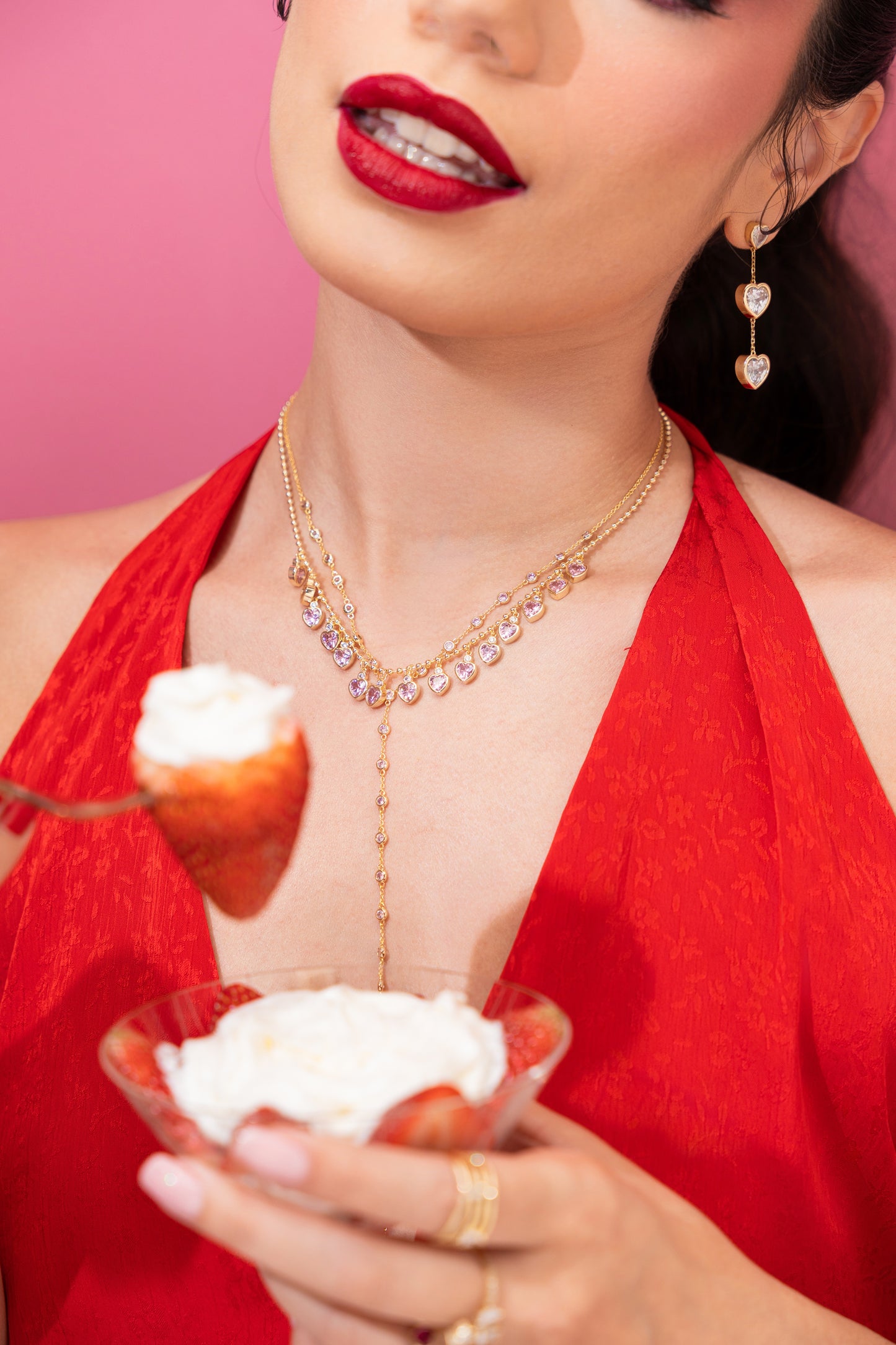 Triple Heart Drop Earrings