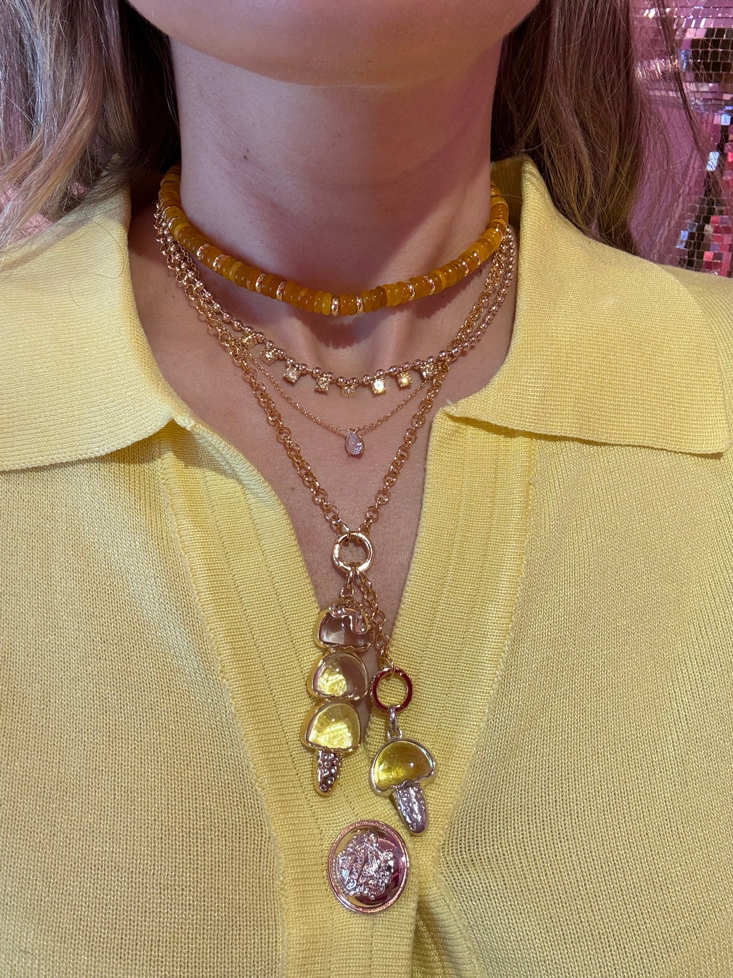 Yellow Quartz - Mini Praline Shroom