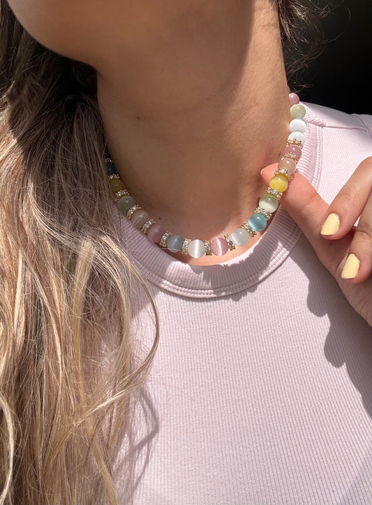 Unicorn Tiger Eye Beaded Necklace