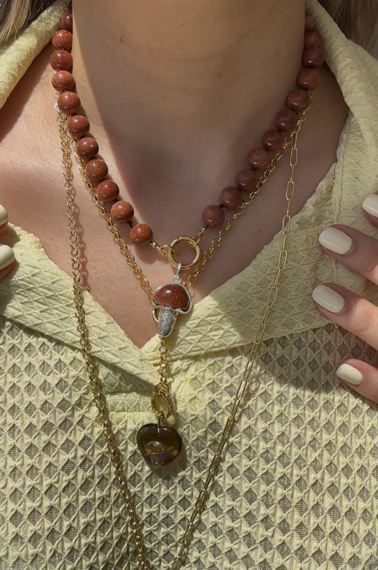 Mocha Push Clasp Necklace