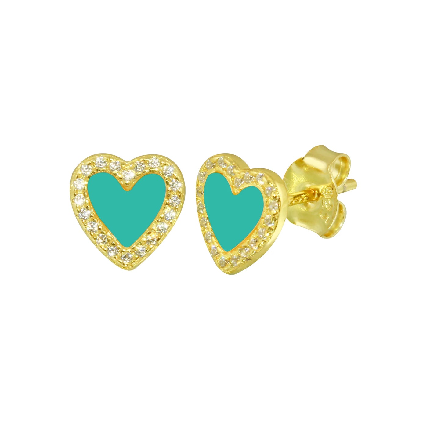Natural Stone Heart Studs