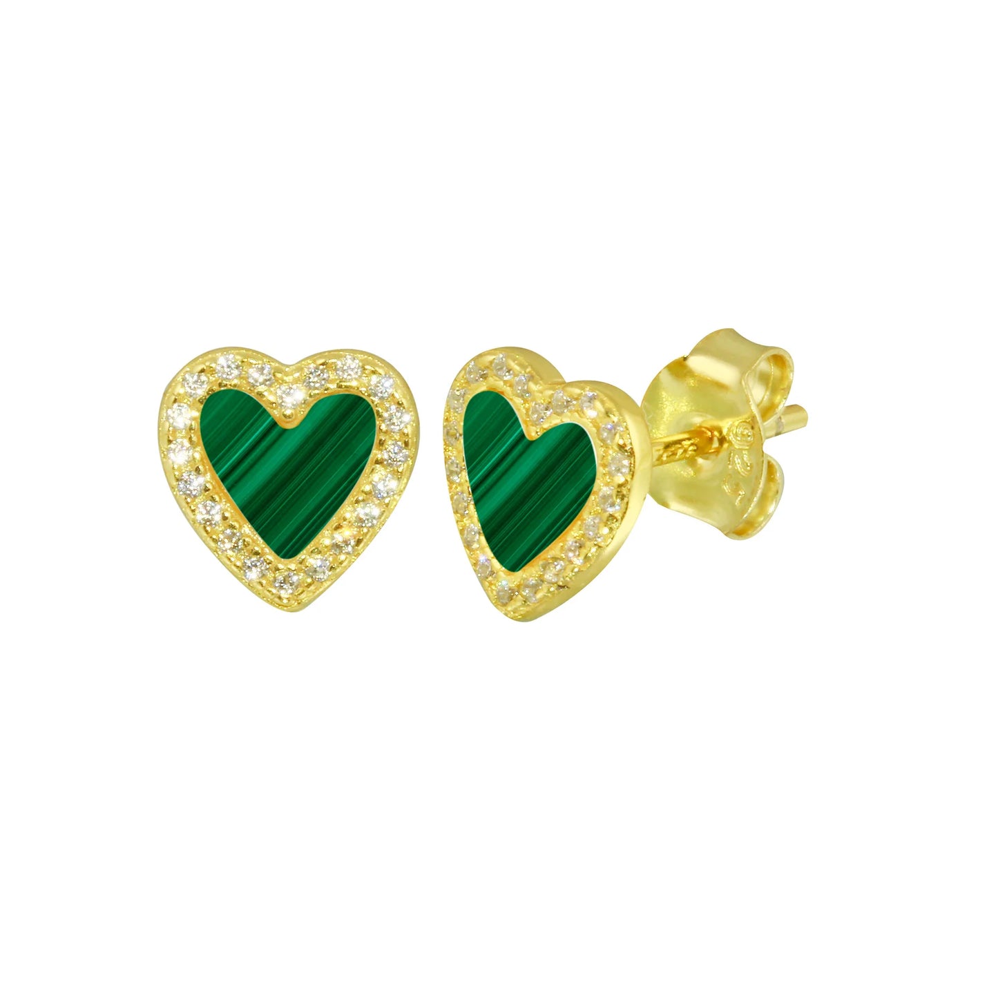 Natural Stone Heart Studs